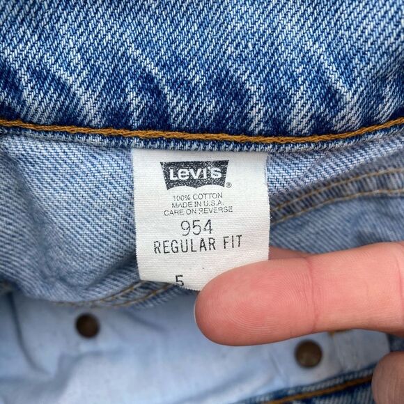 Made in USA Levis 954 Vtg Highwaisted Denim Jean Shorts 25 26 Womens Ora… - Picture 7 of 7